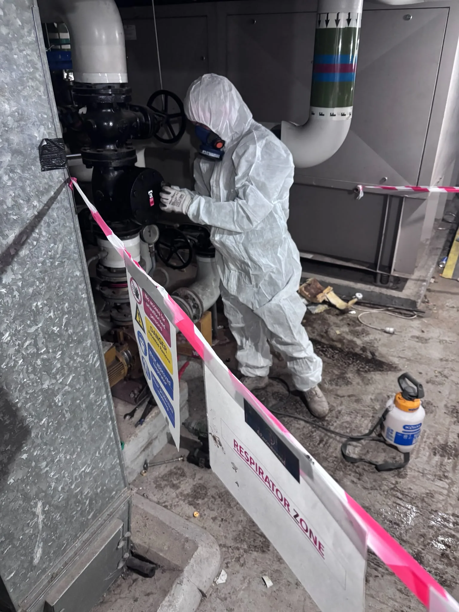 Asbestos artex removal from concrete soffit in Ealing